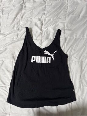 Puma Black Tank Top with White Logo